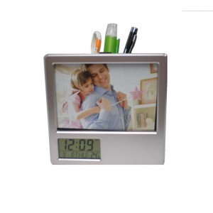 Stationary Holder with Photoframe and Clock